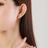 Beitil Small Crown Stud Earrings 925 Sterling Silver Women's Minimalist Jewelry