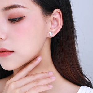 Beitil 925 Silver Pearl Stud Earrings Women Wedding Fine Jewelry