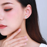 Beitil 925 Silver Pearl Stud Earrings Women Wedding Fine Jewelry