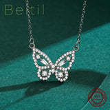 Beitil Butterfly Necklace 925 Sterling Silver Romantic Wedding Jewelry