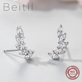 Zircon Wings Top 925 Silver Stud Earrings for Women