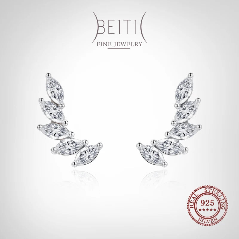 Zircon Wings Top 925 Silver Stud Earrings for Women