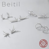 Zircon Wings Top 925 Silver Stud Earrings for Women