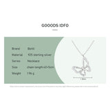 925 Silver Flying Butterfly Necklace Clear CZ Jewelry for Women