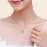 925 Silver Flying Butterfly Necklace Clear CZ Jewelry for Women