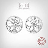 Beitil 925 Silver Tree Of Life Stud Earrings Women Party Jewelry