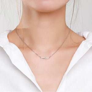 Beitil 925 Silver Zircon Necklace Minimalist Style