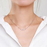 Beitil 925 Silver Zircon Necklace Minimalist Style