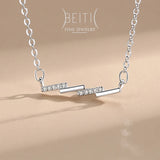 Beitil 925 Silver Zircon Necklace Minimalist Style