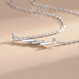 Beitil 925 Silver Zircon Necklace Minimalist Style