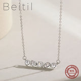 Beitil Geometric Shape CZ Necklace, 925 Sterling Silver