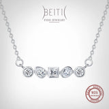 Beitil Geometric Shape CZ Necklace, 925 Sterling Silver