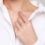 Beitil Style 925 Silver Star Moon CZ Rings Wedding Fine Jewelry