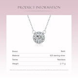 Beitil Zircon Pendant Necklace Classic 925 Silver Jewelry