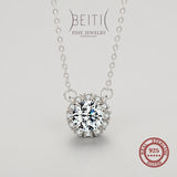 Beitil Zircon Pendant Necklace Classic 925 Silver Jewelry