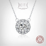 Beitil Zircon Pendant Necklace Classic 925 Silver Jewelry