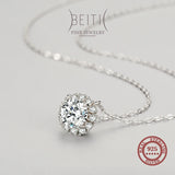 Beitil Zircon Pendant Necklace Classic 925 Silver Jewelry