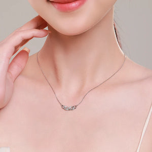 Beitil 925 Silver Chain Pendant Necklace Dazzling CZ Party Jewelry
