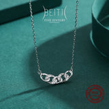 Beitil 925 Silver Chain Pendant Necklace Dazzling CZ Party Jewelry