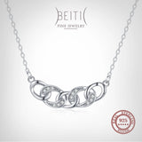 Beitil 925 Silver Chain Pendant Necklace Dazzling CZ Party Jewelry