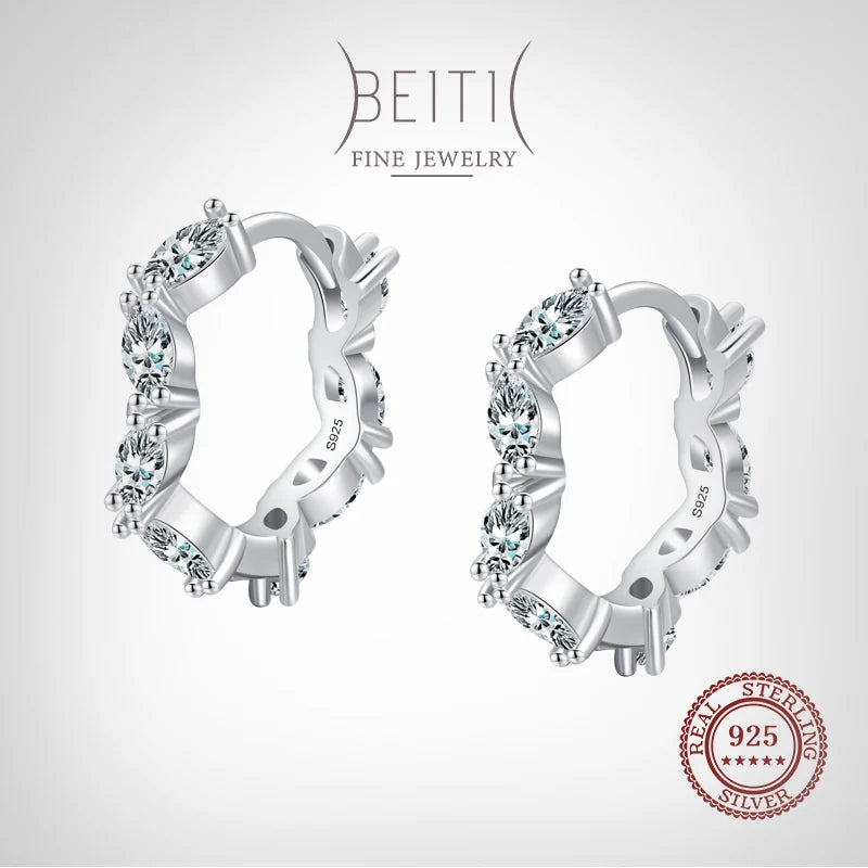 925 Silver Asymmetry CZ Earrings for Women