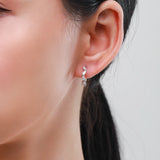 925 Silver Asymmetry CZ Earrings for Women