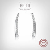 Beitil 925 Sterling Silver Line Stud Earrings Fine Jewelry