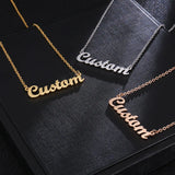 Beiver Stainless Steel Name Pendant Necklace Personalized Letter Silver Plated