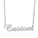 Beiver Stainless Steel Name Pendant Necklace Personalized Letter Silver Plated