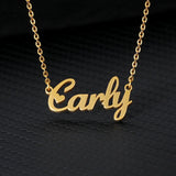 Beiver Stainless Steel Name Pendant Necklace Personalized Letter Silver Plated