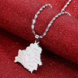 Belarus Map Stainless Steel Pendant Necklaces