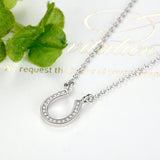 925 Silver Cubic Zirconia Horseshoe Necklace for Women