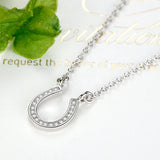 925 Silver Cubic Zirconia Horseshoe Necklace for Women