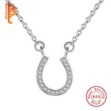 925 Silver Cubic Zirconia Horseshoe Necklace for Women