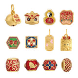 Chinese Lion Dance Drum Dragonfly Watermelon Charm for Jewelry Making