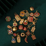 Chinese Lion Dance Drum Dragonfly Watermelon Charm for Jewelry Making