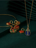 Chinese Lion Dance Drum Dragonfly Watermelon Charm for Jewelry Making