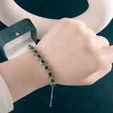 Green Zircon Gemstone Bracelet for Women, Party Gift