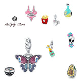 Butterfly Pendant Avocado Bikini Charm 925 Silver Bracelet Beads Women DIY