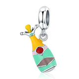 Butterfly Pendant Avocado Bikini Charm 925 Silver Bracelet Beads Women DIY