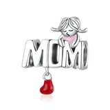 925 Silver Popcorn Beads Mom Charms Beer Mug Bracelet Bangle DIY Jewelry