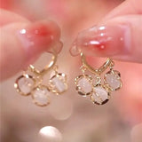 Bellflower Cat Eye Stone Earrings for Women - Elegant and Stylish Jewelry