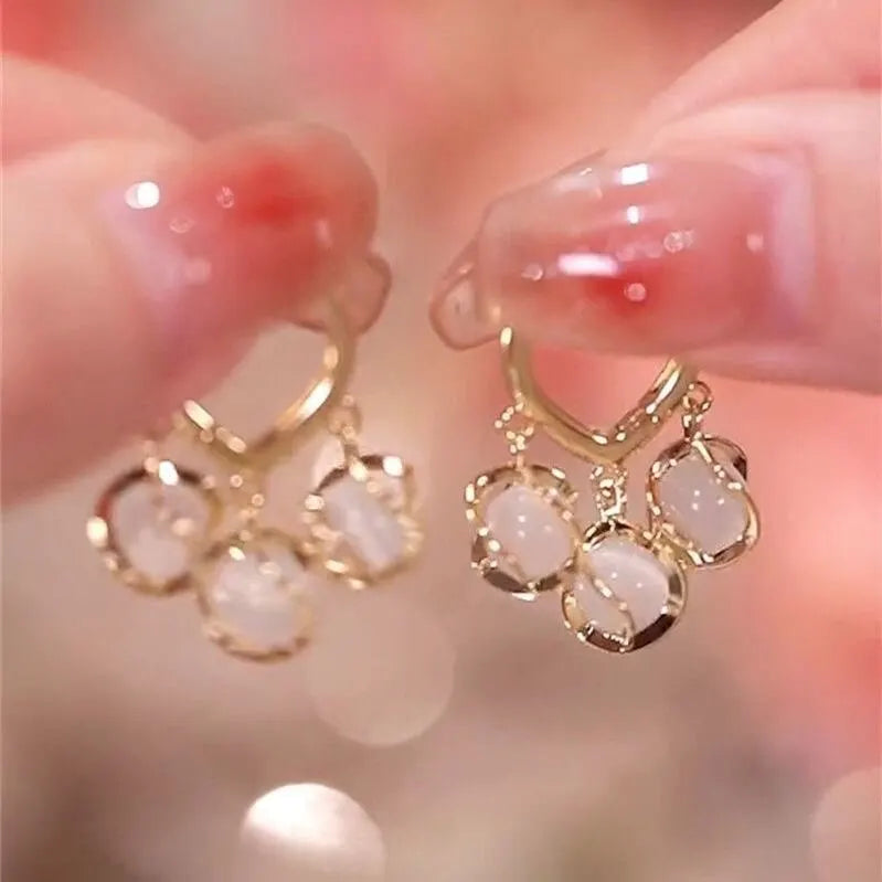 Bellflower Cat Eye Stone Earrings for Women - Elegant and Stylish Jewelry
