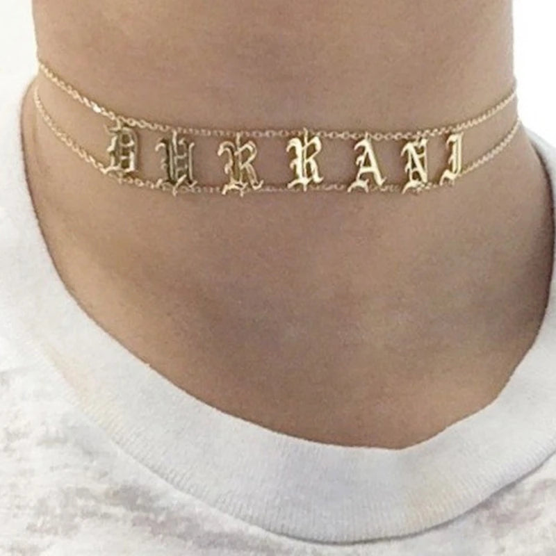 Characteristic Necklace Old English Alphabet Necklace