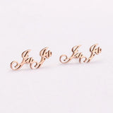 Alphabet Pattern Titanium Steel Earrings - Gift for Her