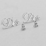 Alphabet Pattern Titanium Steel Earrings - Gift for Her