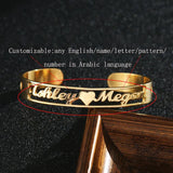 DIY Stainless Steel Name Cutout Bracelet 18K Real Letter Bracelet