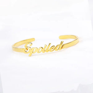 Stainless Steel Name Letter Bracelet Open Bracelet Can Lettering Birthday Gift