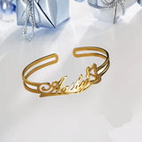 Stainless Steel Name Letter Bracelet Open Bracelet Can Lettering Birthday Gift