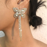 Diamond Butterfly Tassel Earrings - Elegant and Versatile Lady Earrings